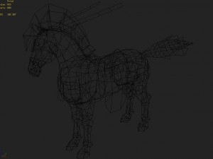 low poly 3d characters- tiangong military horse 04 3D 模型