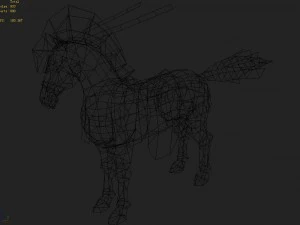 low poly 3d characters- tiangong military horse 04 3D Model