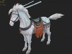 low poly 3d characters- tiangong military horse 04 3D Model