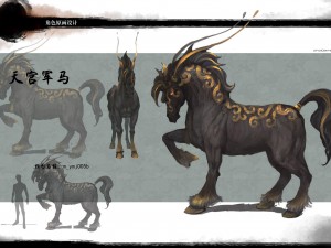 low poly 3d characters- tiangong military horse 05 Model 3D