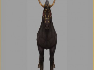 low poly 3d characters- tiangong military horse 05 3D Model