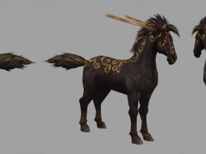 low poly 3d characters- tiangong military horse 05 3D Model