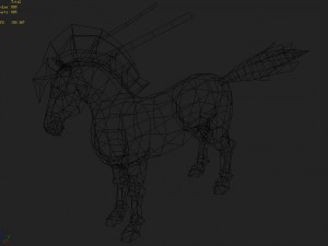 low poly 3d characters- tiangong military horse 05 3D Model