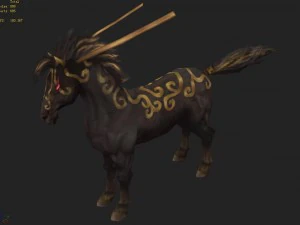 low poly 3d characters- tiangong military horse 05 3D Model