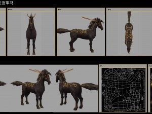 low poly 3d characters- tiangong military horse 05 3D Model