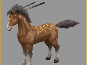 low poly 3d characters- tiangong military horse 06 3D Model
