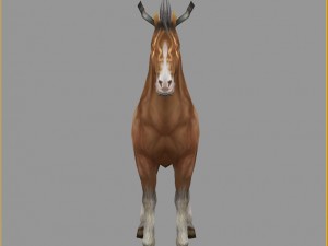 low poly 3d characters- tiangong military horse 06 3D Модель