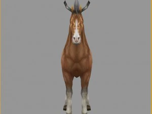 low poly 3d characters- tiangong military horse 06 3D Model