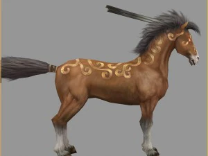 low poly 3d characters- tiangong military horse 06 3D Model