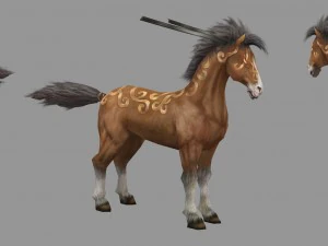 low poly 3d characters- tiangong military horse 06 3D Model
