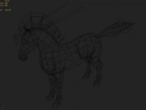 low poly 3d characters- tiangong military horse 06 3D Модель
