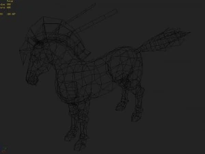 low poly 3d characters- tiangong military horse 06 3D Model
