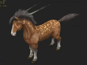 low poly 3d characters- tiangong military horse 06 3D Model