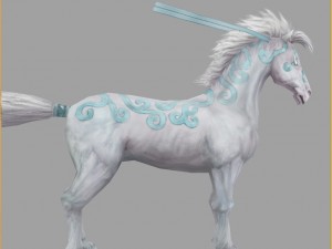 low poly 3d characters- tiangong military horse 07 Model 3D