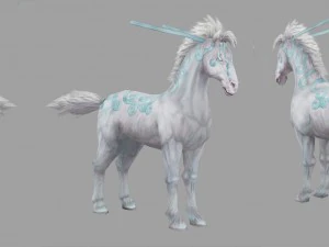 low poly 3d characters- tiangong military horse 07 3D Model
