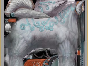 low poly 3d characters- tiangong military horse 07 Model 3D
