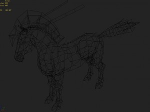 low poly 3d characters- tiangong military horse 07 Model 3D