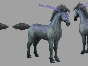 low poly 3d characters- tiangong military horse 08 3D Model