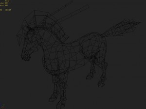 low poly 3d characters- tiangong military horse 08 3D Model