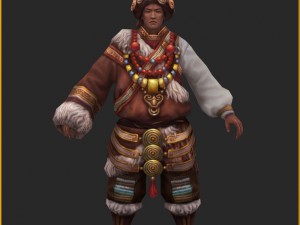 low poly 3d characters-tibetan ambassador Modelo 3D
