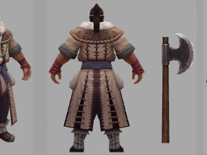 low poly 3d characters- villagers in tuoling village 3D Model