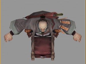 low poly 3d characters-bend taoist 3D Model