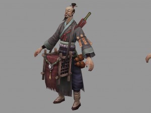low poly 3d characters-bend taoist 3D Model