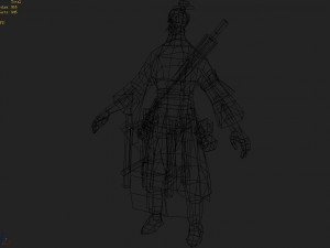 low poly 3d characters-bend taoist 3D Model