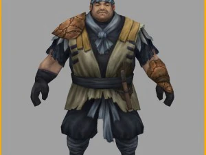 low poly 3d characters-wang houpu 3D Model