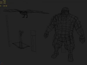 low poly 3d characters-wang houpu 3D Model