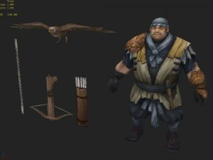 low poly 3d characters-wang houpu 3D Model