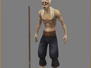 low poly 3d characters-king blind 3D Model