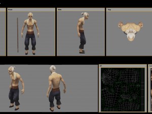 low poly 3d characters-king blind Modelo 3D