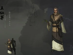 низкополигональная 3D персонажи-Ван Минцао 3D Модель