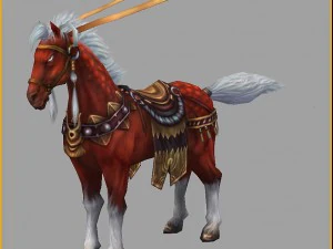 low poly 3d characters-the king of horses 3D Model