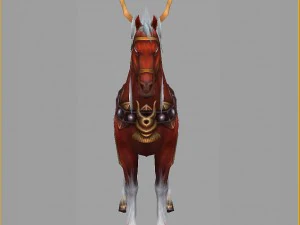 low poly 3d characters-the king of horses 3D Model