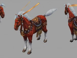 low poly 3d characters-the king of horses 3D Model