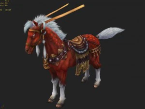low poly 3d characters-the king of horses 3D Model
