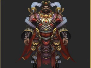 low poly 3d characters-wu quxing 3D Model