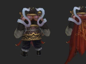 low poly 3d characters-wu quxing 3D Model
