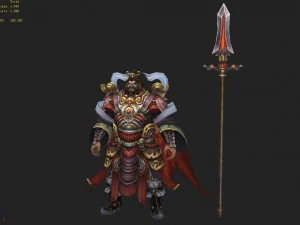 low poly 3d characters-wu quxing 3D Model