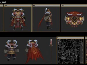 low poly 3d characters-wu quxing 3D Model