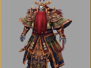 low poly 3d characters-wu sheng 3D Model