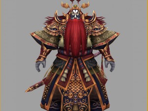 low poly 3d characters-wu sheng 3D Model