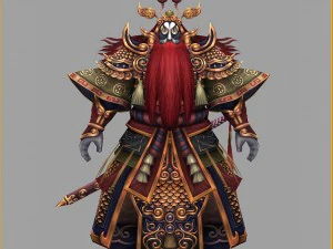 low poly 3d characters-wu sheng 3D Model