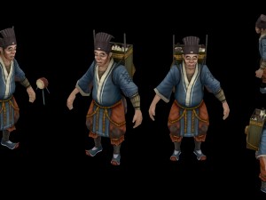 low poly 3d characters - west street grocery owner 3D Модель