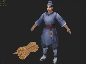low poly 3d characters-west market 3D Model
