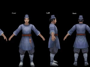 low poly 3d characters-west market 3D Model