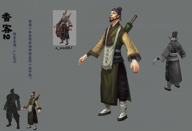 low poly 3d characters-pilgrim 2 3D Модель .c4d .max .obj .3ds .fbx .stl .blend 