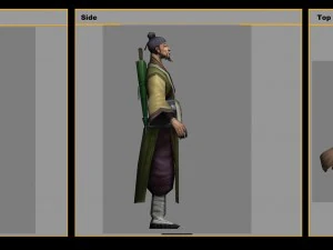 low poly 3d characters-pilgrim 2 3D Model